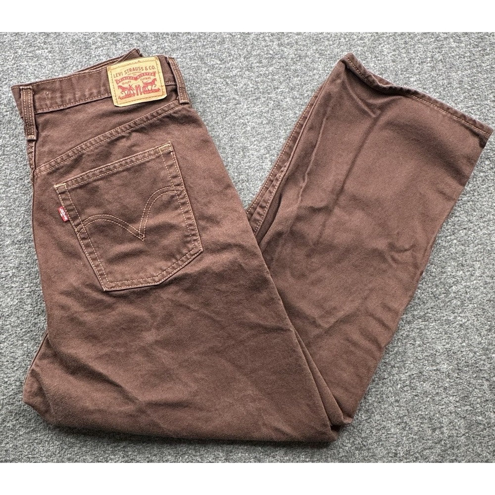 Levis‎ Ribcage Straight Ankle Jeans Women's Sz 32 (Fits 34X27) Button Fly Brown
